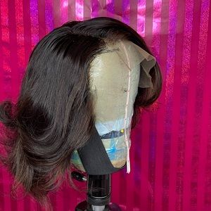 10-12in lace frontal wig. With elastic band